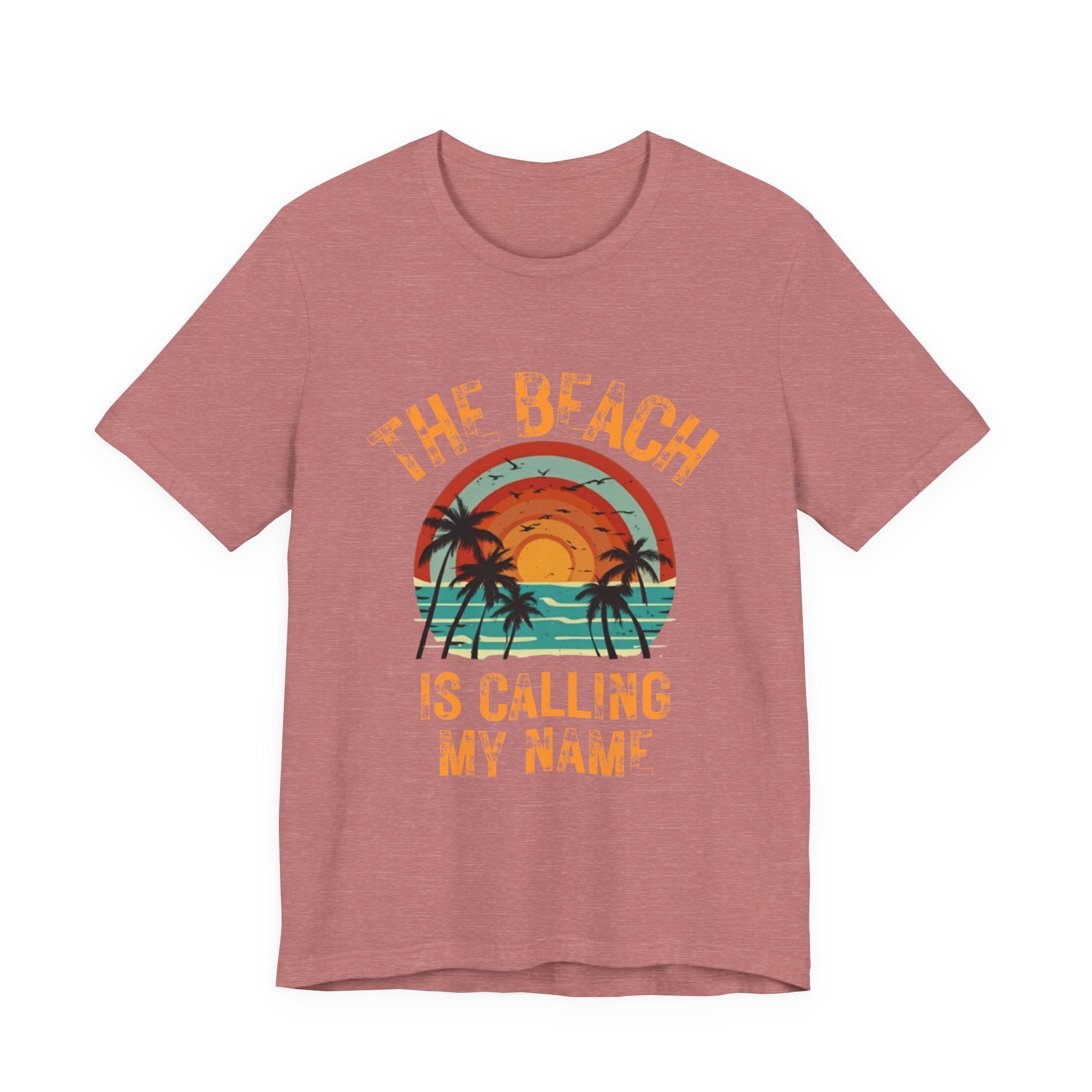Beach Is Calling My Name T‑Shirt — Vintage Sunset Palm Tee