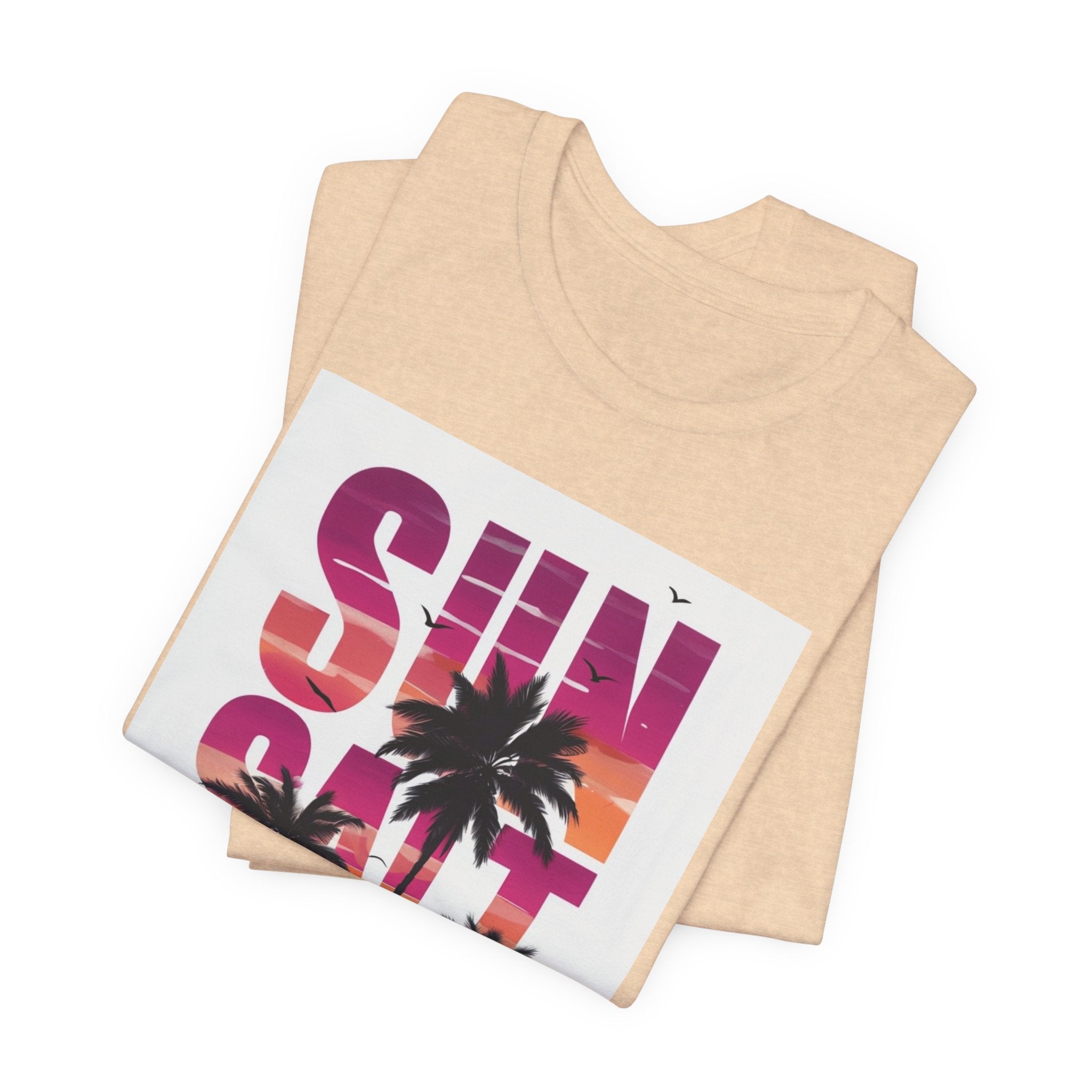 Sun, Salt & Sand T-Shirt — Tropical Palm Sunset Graphic Tee