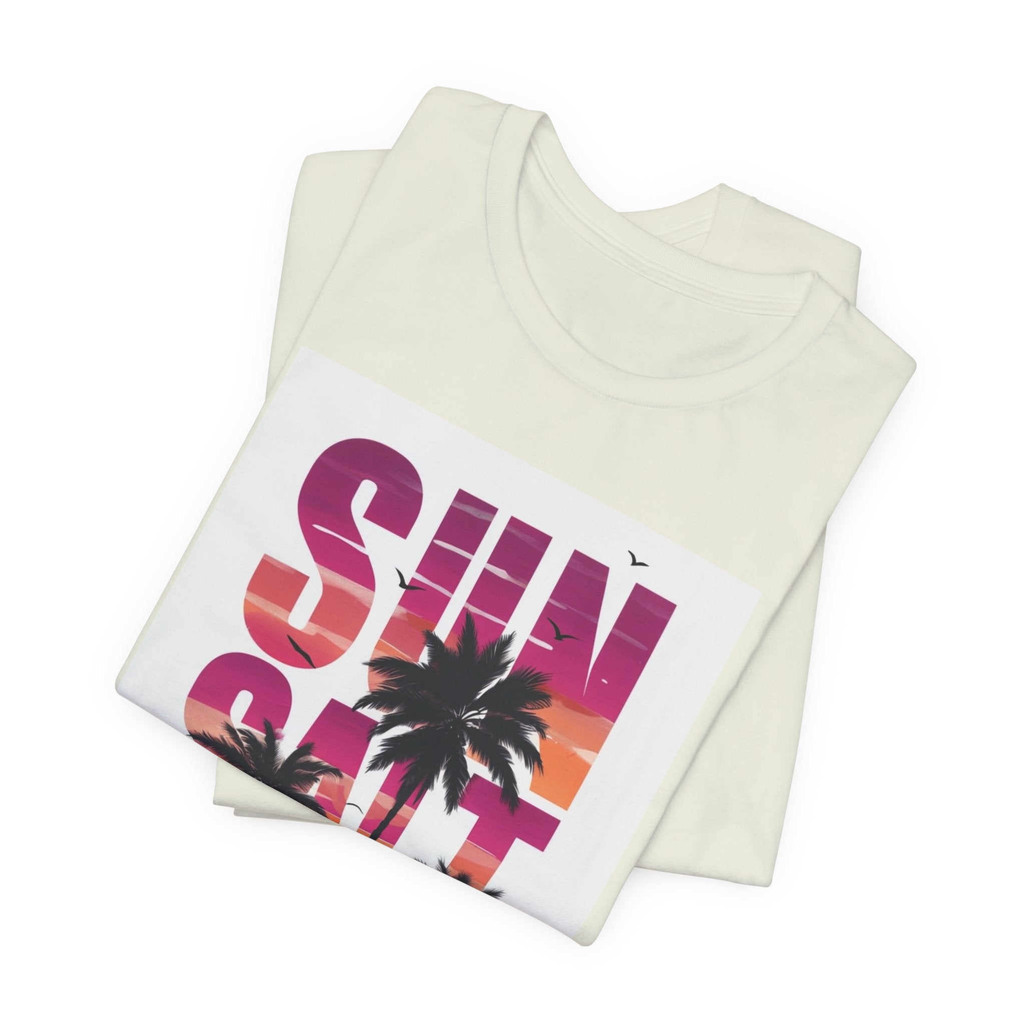Sun, Salt & Sand T-Shirt — Tropical Palm Sunset Graphic Tee