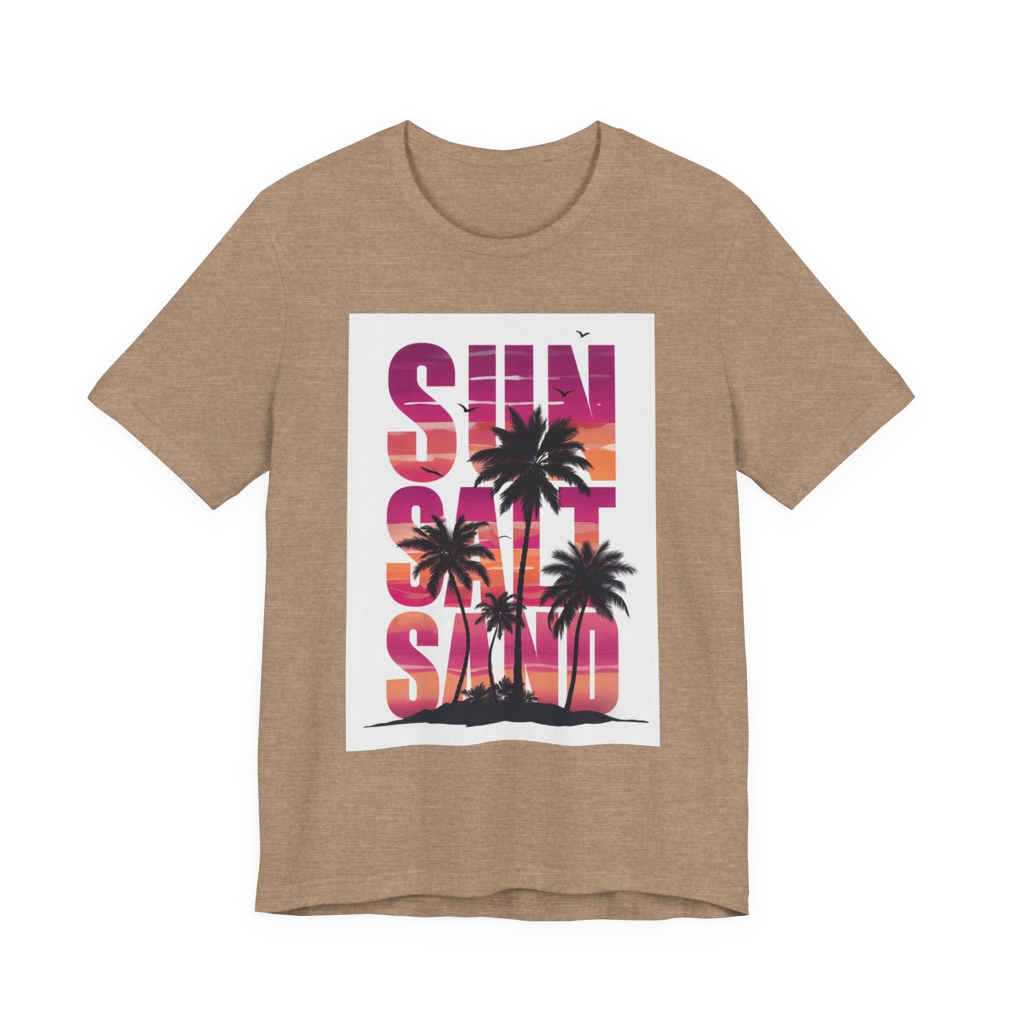 Sun, Salt & Sand T-Shirt — Tropical Palm Sunset Graphic Tee
