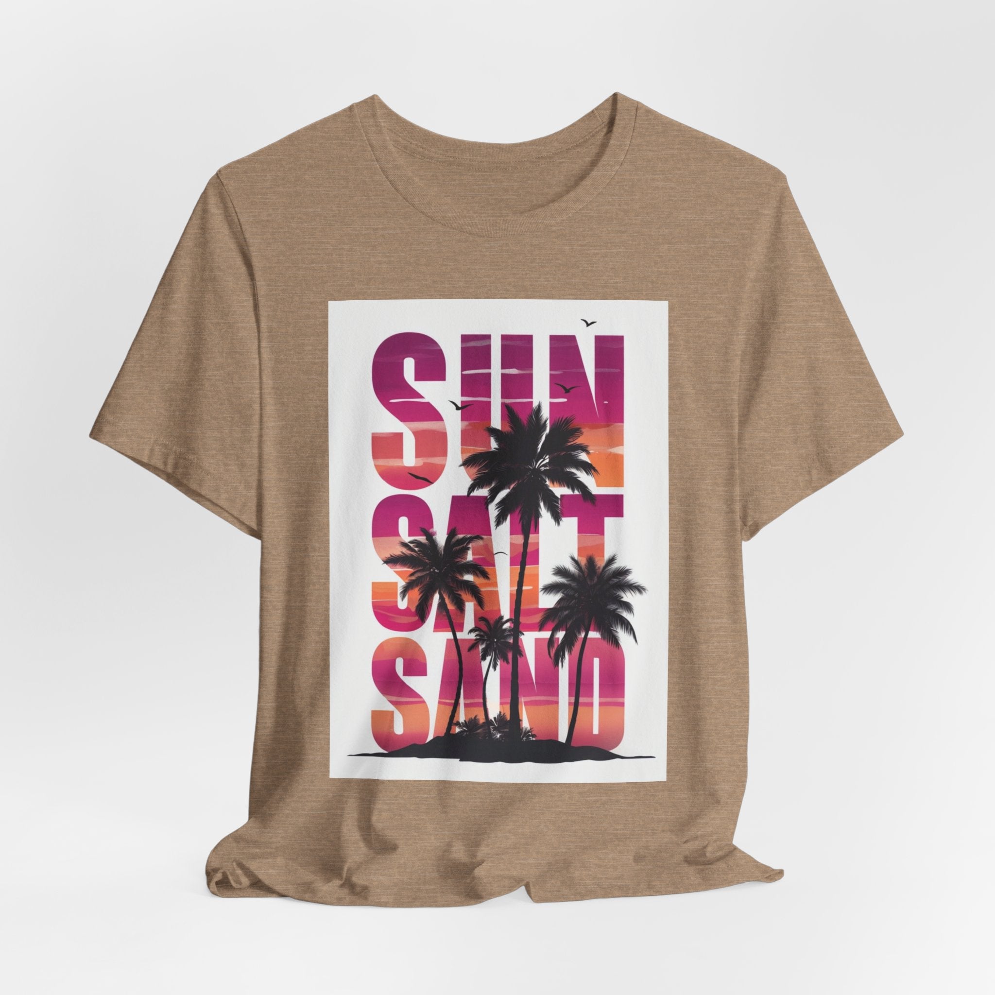 Sun, Salt & Sand T-Shirt — Tropical Palm Sunset Graphic Tee