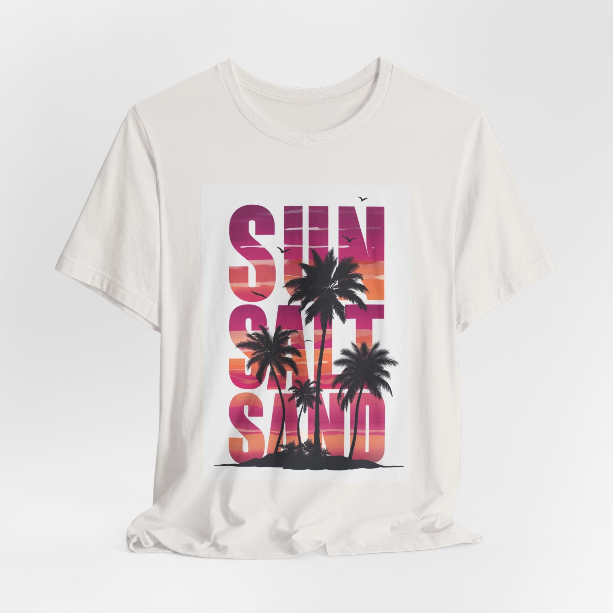 Sun, Salt & Sand T-Shirt — Tropical Palm Sunset Graphic Tee