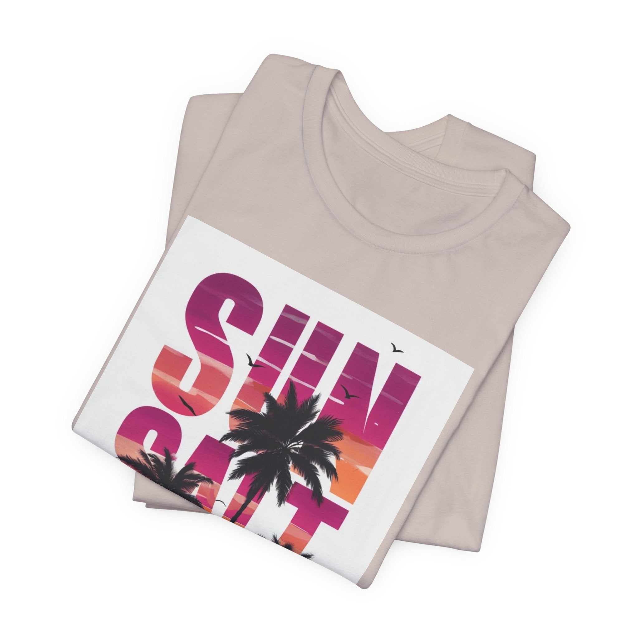 Sun, Salt & Sand T-Shirt — Tropical Palm Sunset Graphic Tee