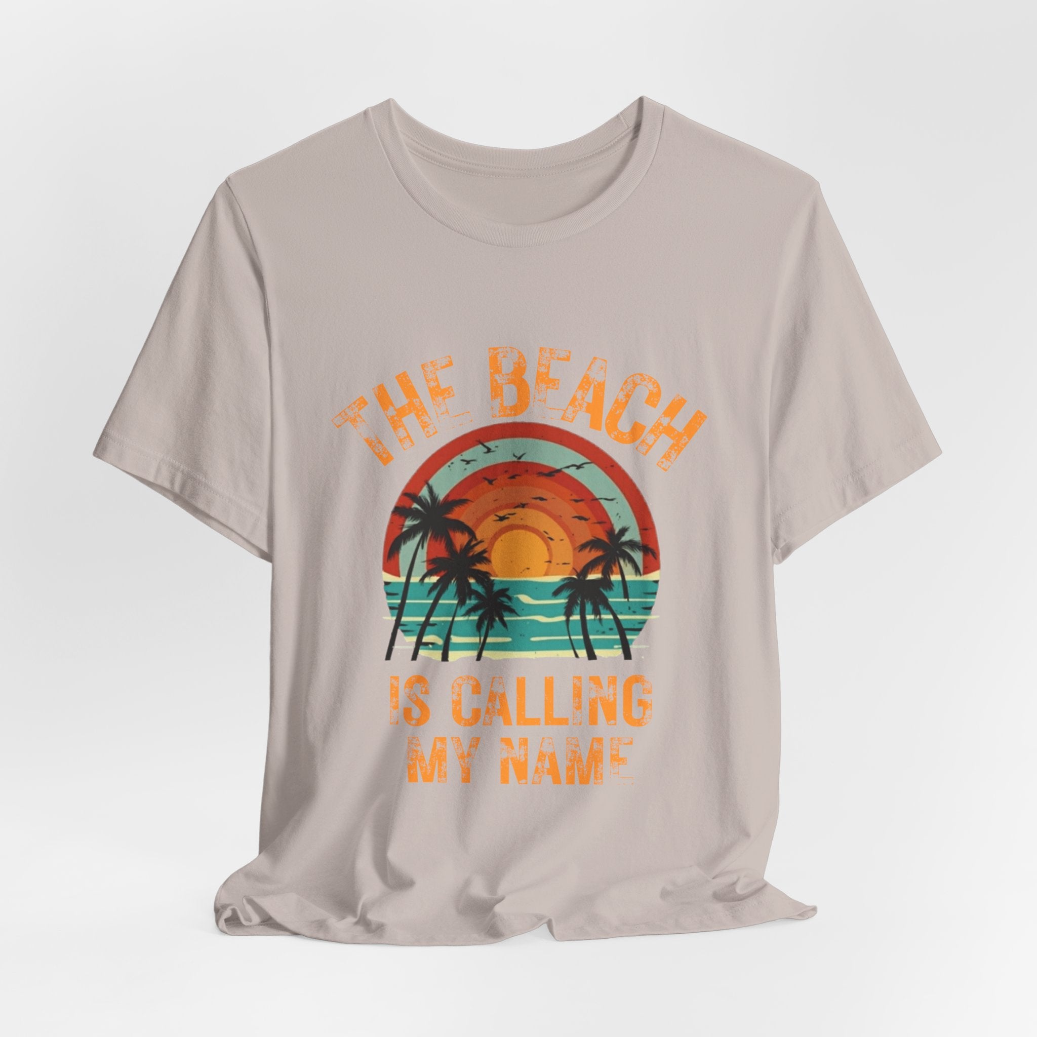 Beach Is Calling My Name T‑Shirt — Vintage Sunset Palm Tee