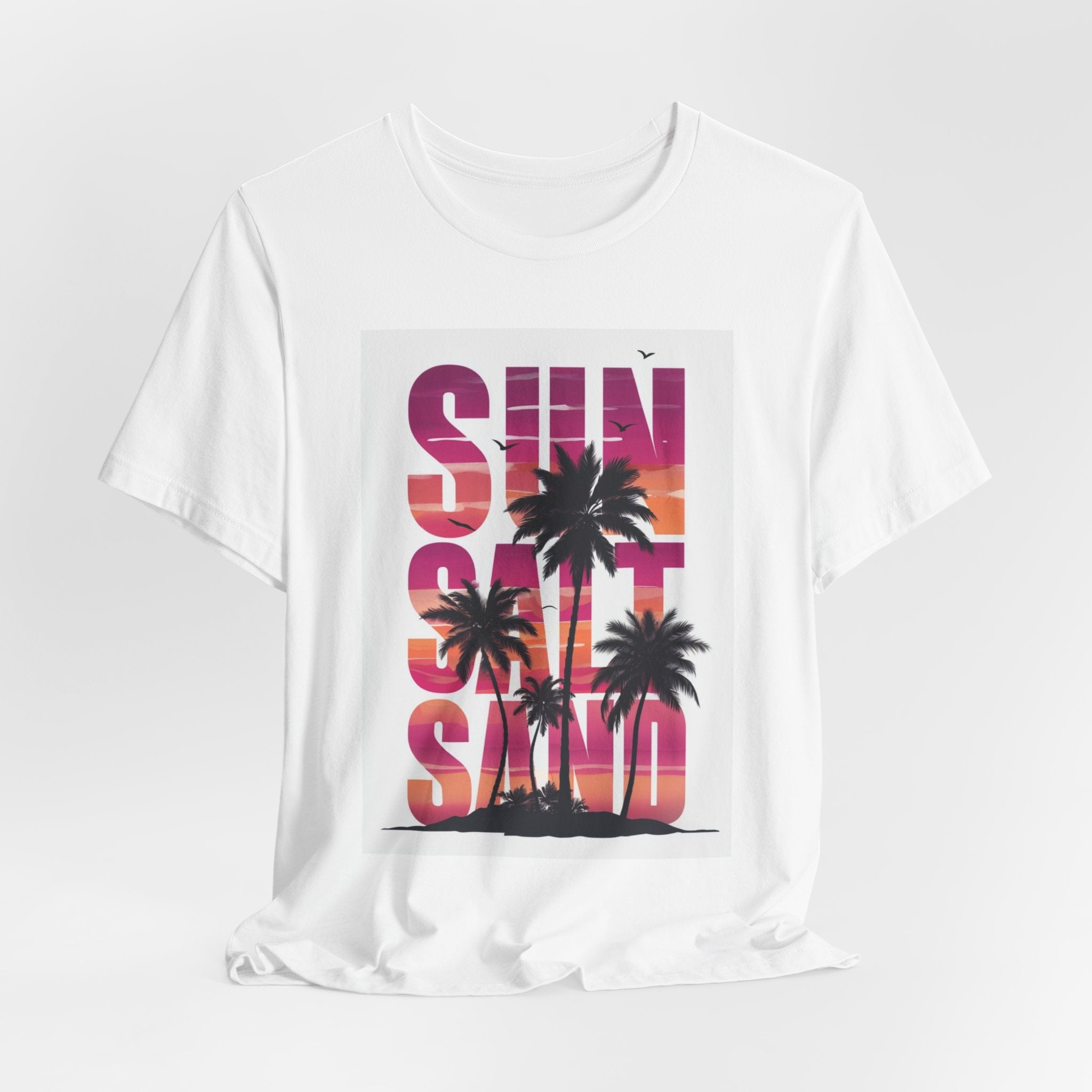 Sun, Salt & Sand T-Shirt — Tropical Palm Sunset Graphic Tee