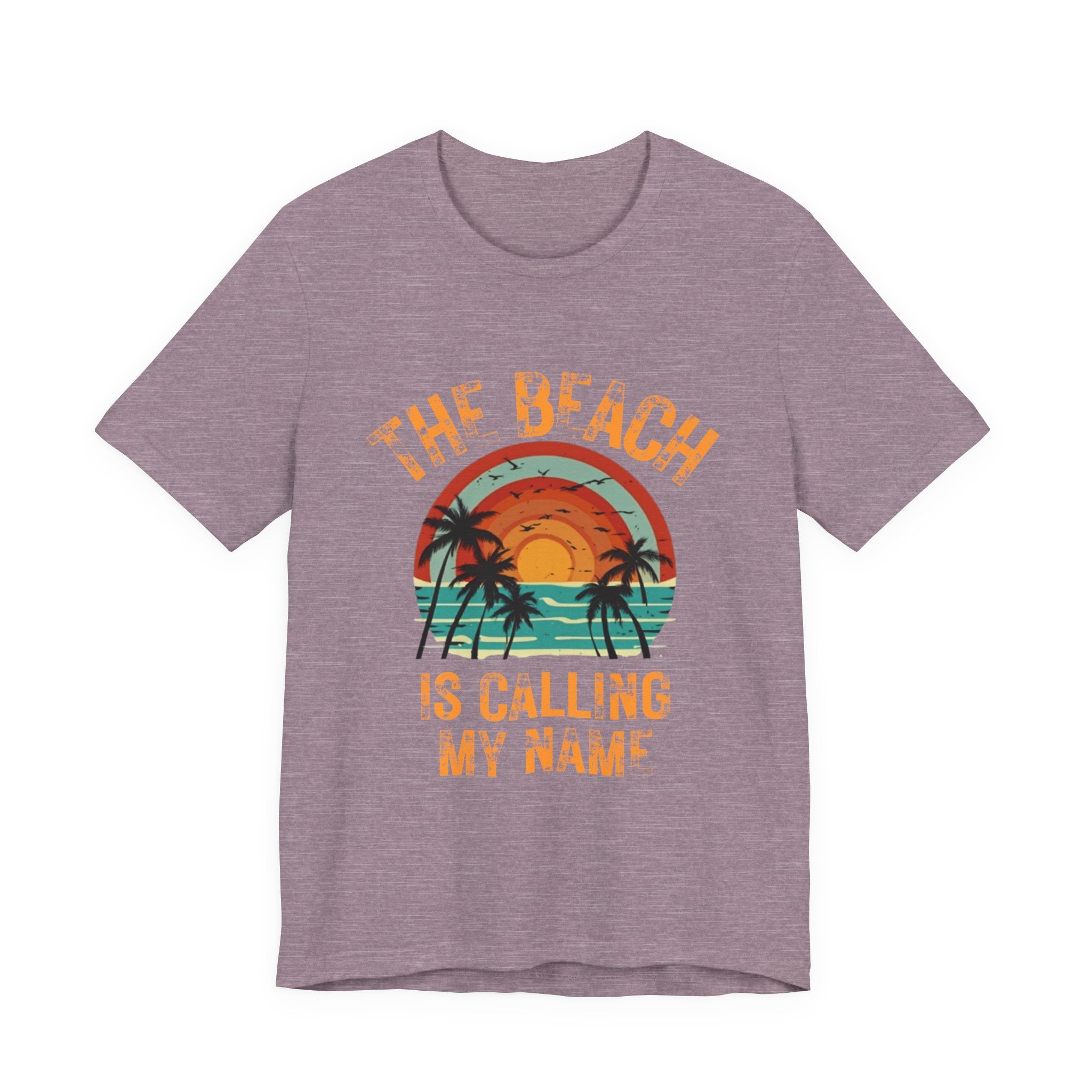 Beach Is Calling My Name T‑Shirt — Vintage Sunset Palm Tee