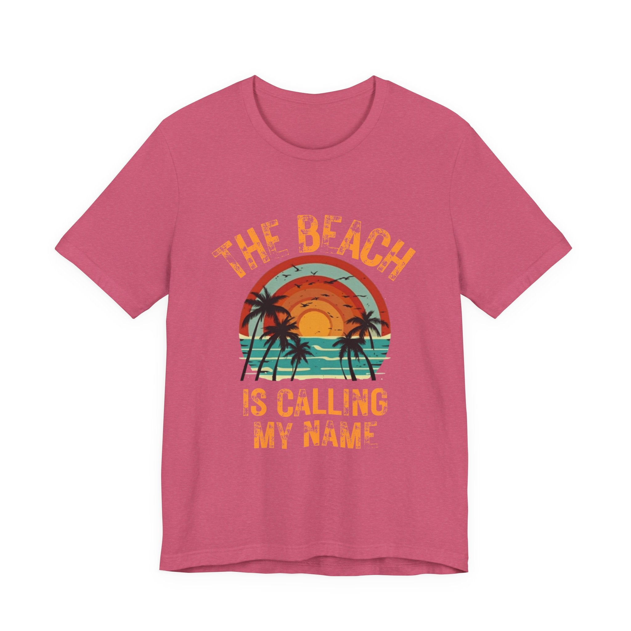 Beach Is Calling My Name T‑Shirt — Vintage Sunset Palm Tee
