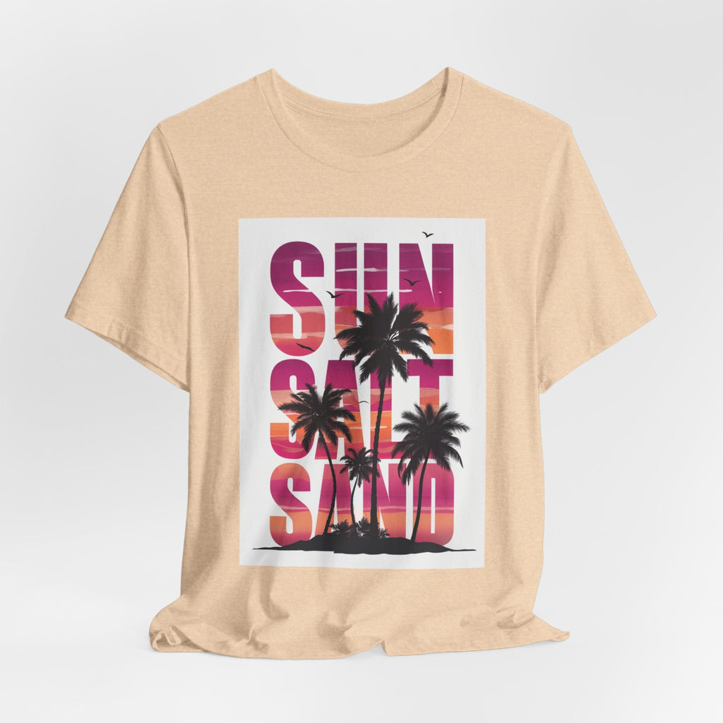 Sun, Salt & Sand T-Shirt — Tropical Palm Sunset Graphic Tee