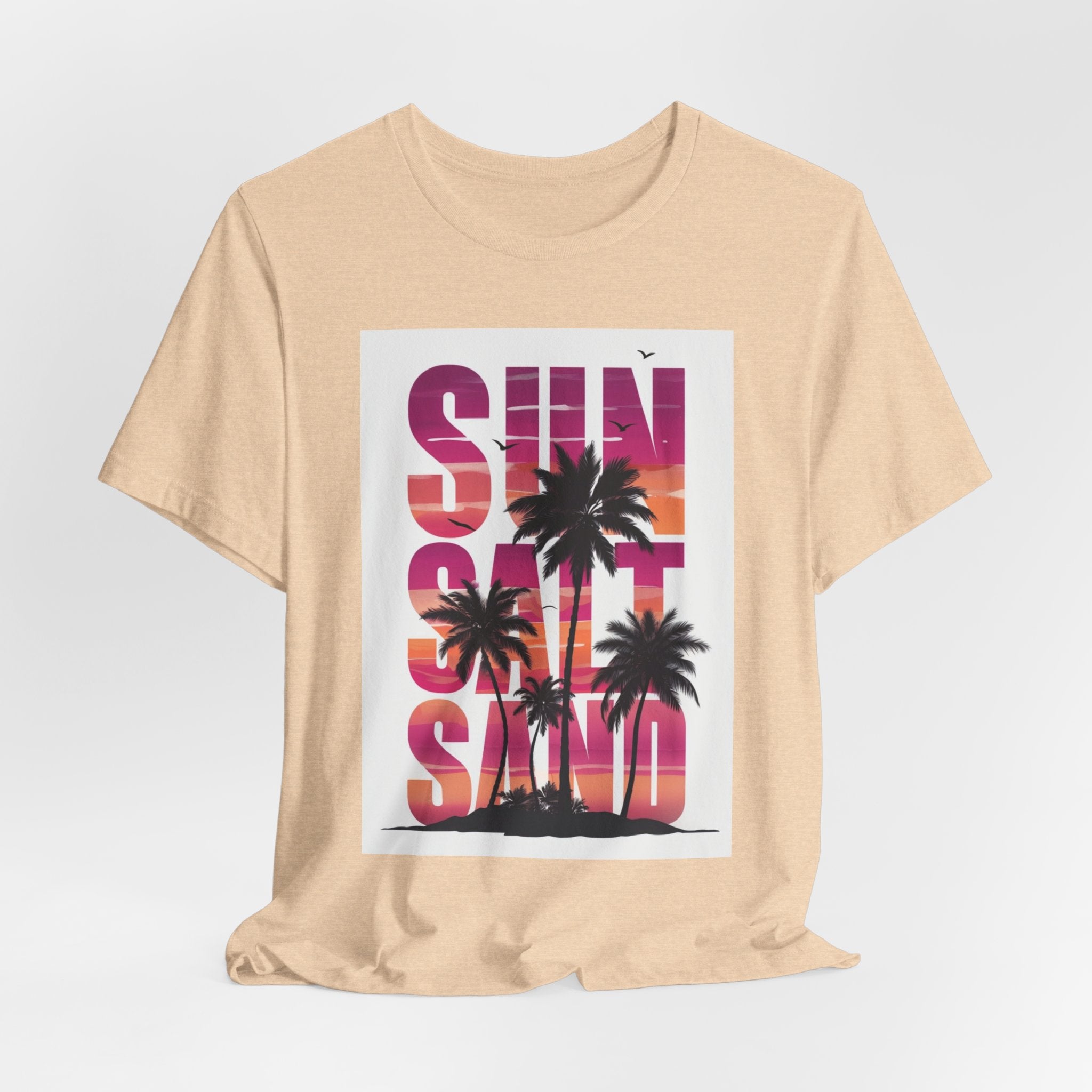 Sun, Salt & Sand T-Shirt — Tropical Palm Sunset Graphic Tee