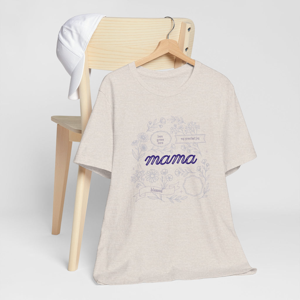 Mama Floral Script Tee — Mother's Day Casual T-Shirt