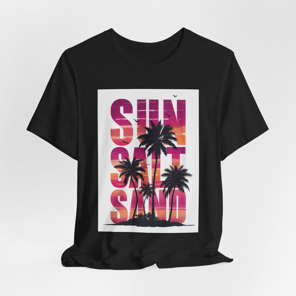 Sun, Salt & Sand T-Shirt — Tropical Palm Sunset Graphic Tee