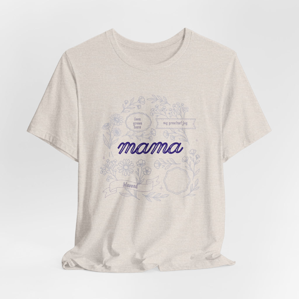 Mama Floral Script Tee — Mother's Day Casual T-Shirt