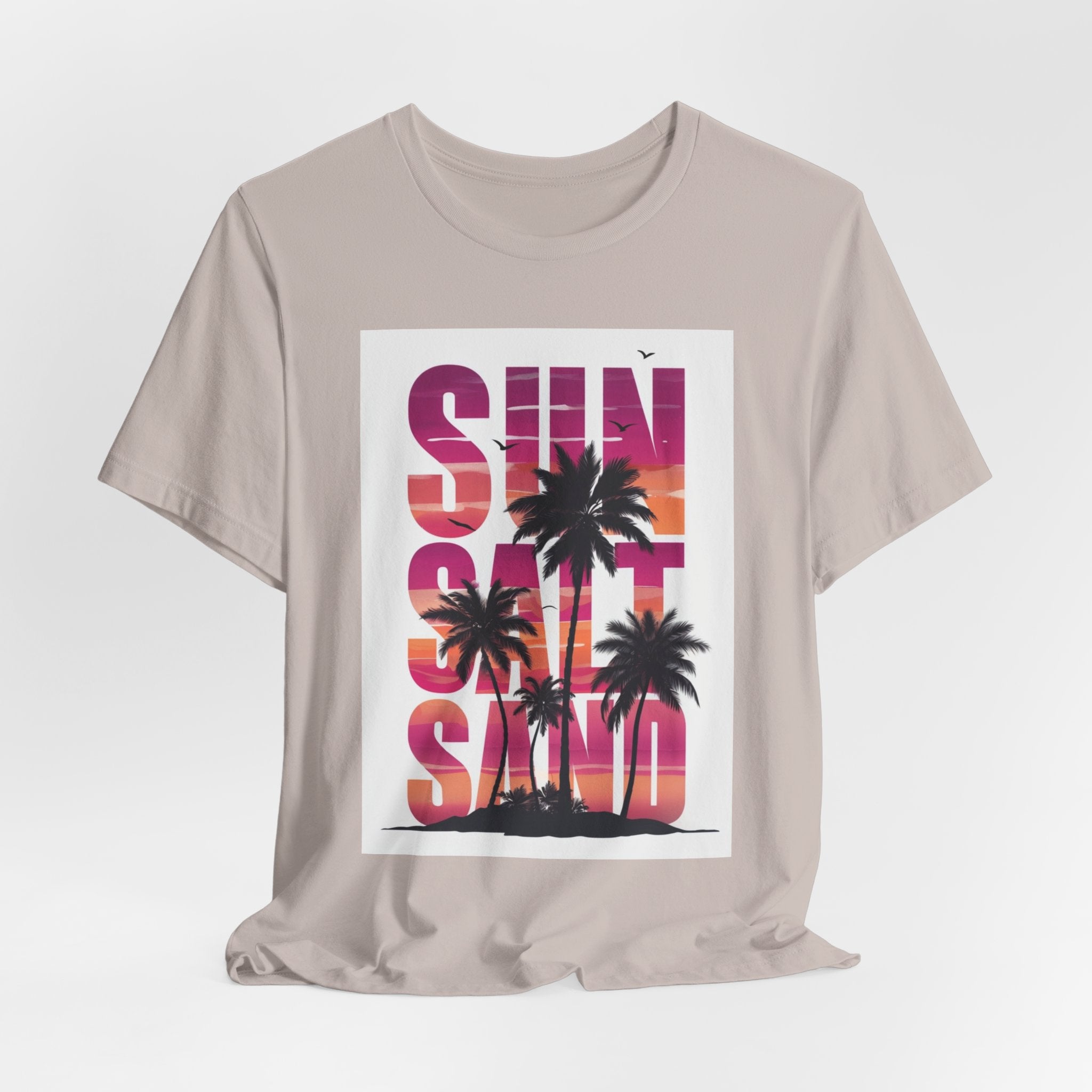 Sun, Salt & Sand T-Shirt — Tropical Palm Sunset Graphic Tee