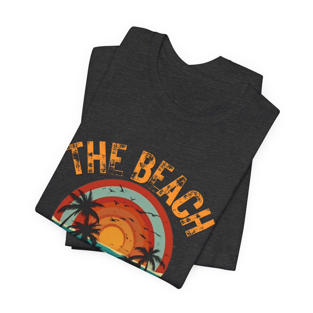 Beach Is Calling My Name T‑Shirt — Vintage Sunset Palm Tee