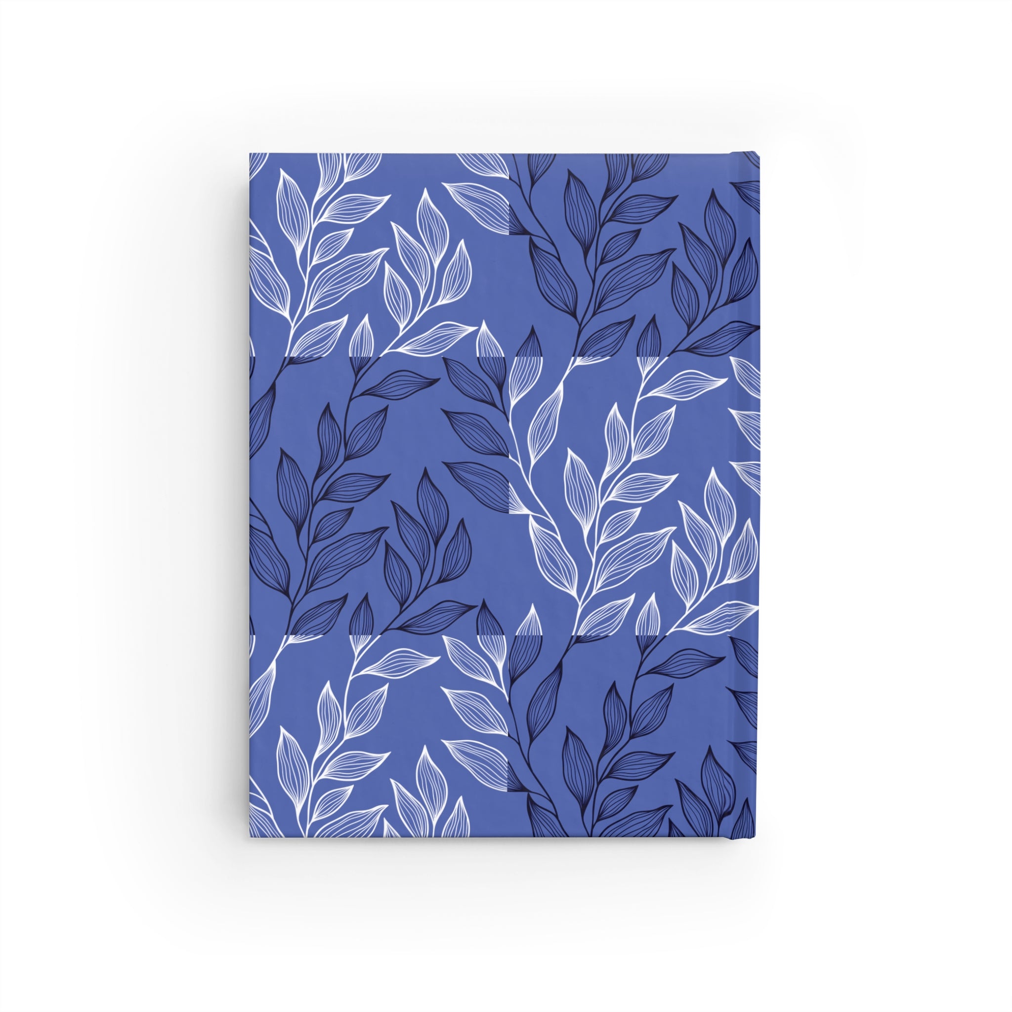 Floral Patchwork Notebook — Blue Botanical Journal with 'NOTEBOOK' Gold Label