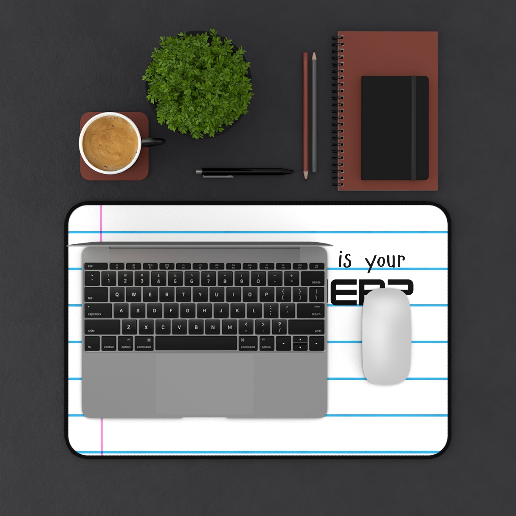 Teacher Superpower Desk Mat — Lined Notebook Design for Educators