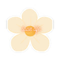Love Life Floral Sticker — Pastel Daisy Kiss-Cut Sticker for Laptops, Journals & Water Bottles