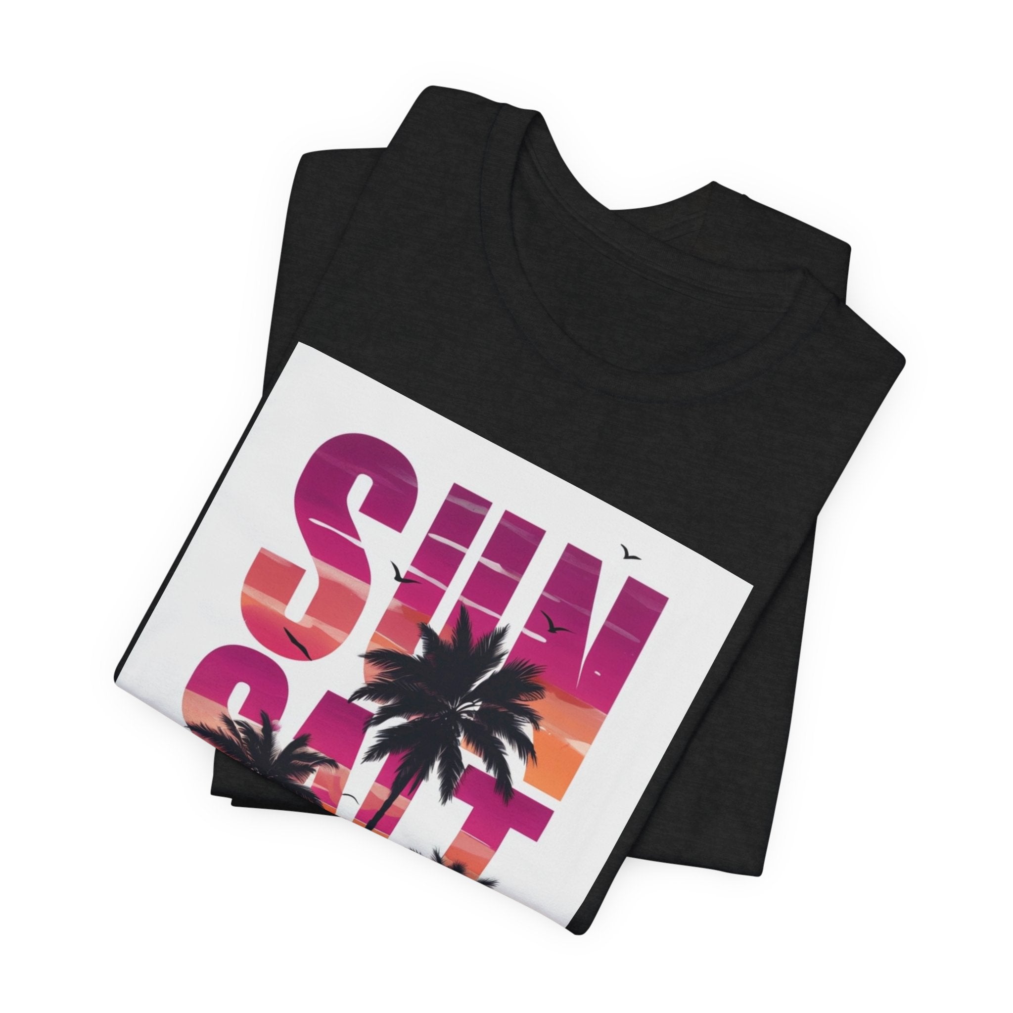 Sun, Salt & Sand T-Shirt — Tropical Palm Sunset Graphic Tee