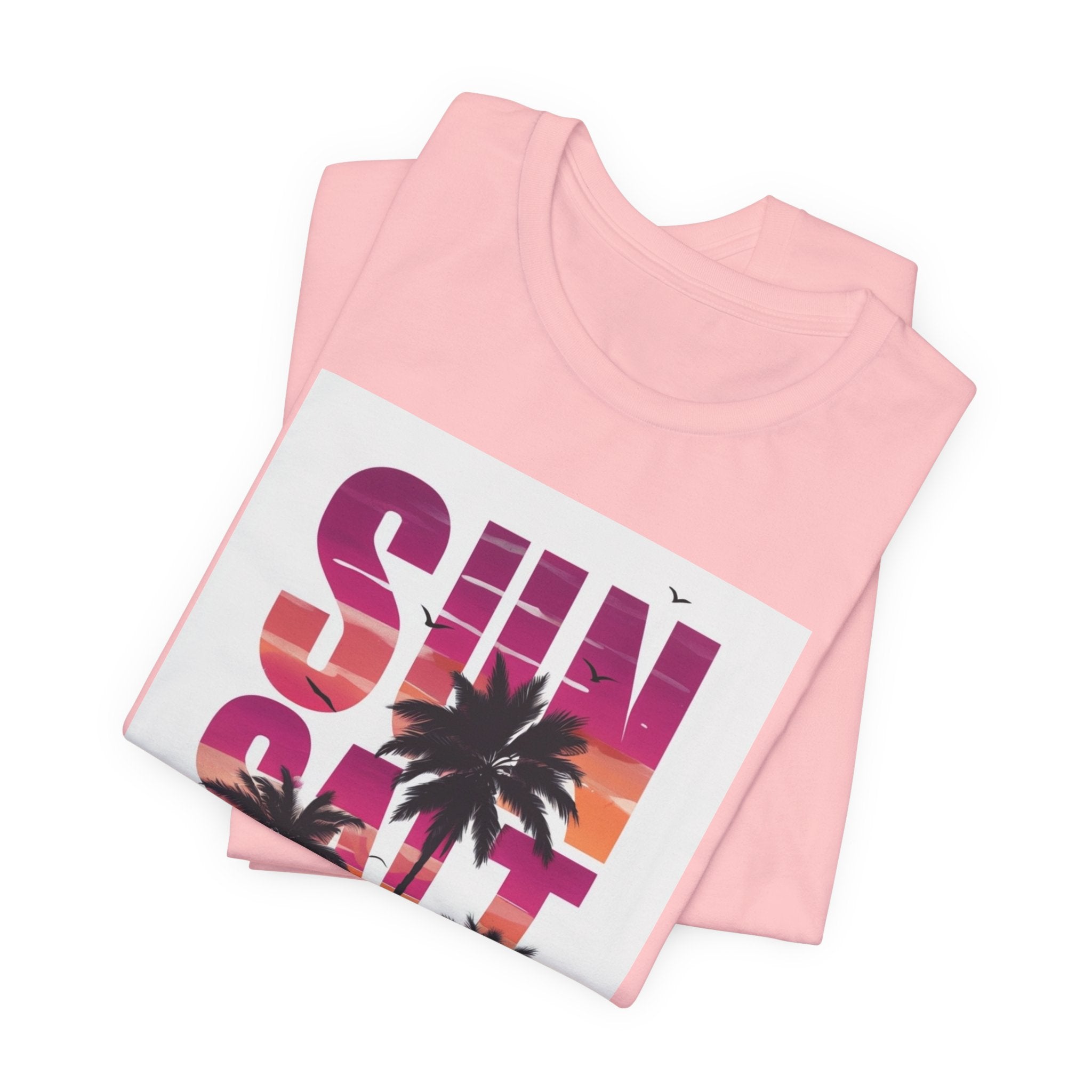 Sun, Salt & Sand T-Shirt — Tropical Palm Sunset Graphic Tee