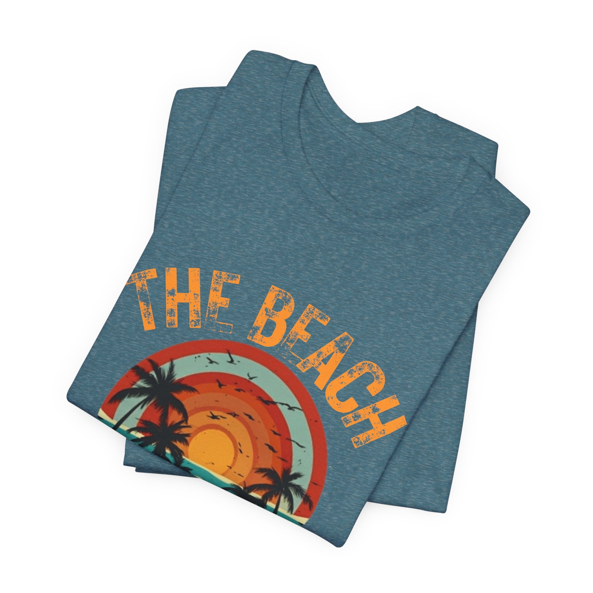 Beach Is Calling My Name T‑Shirt — Vintage Sunset Palm Tee