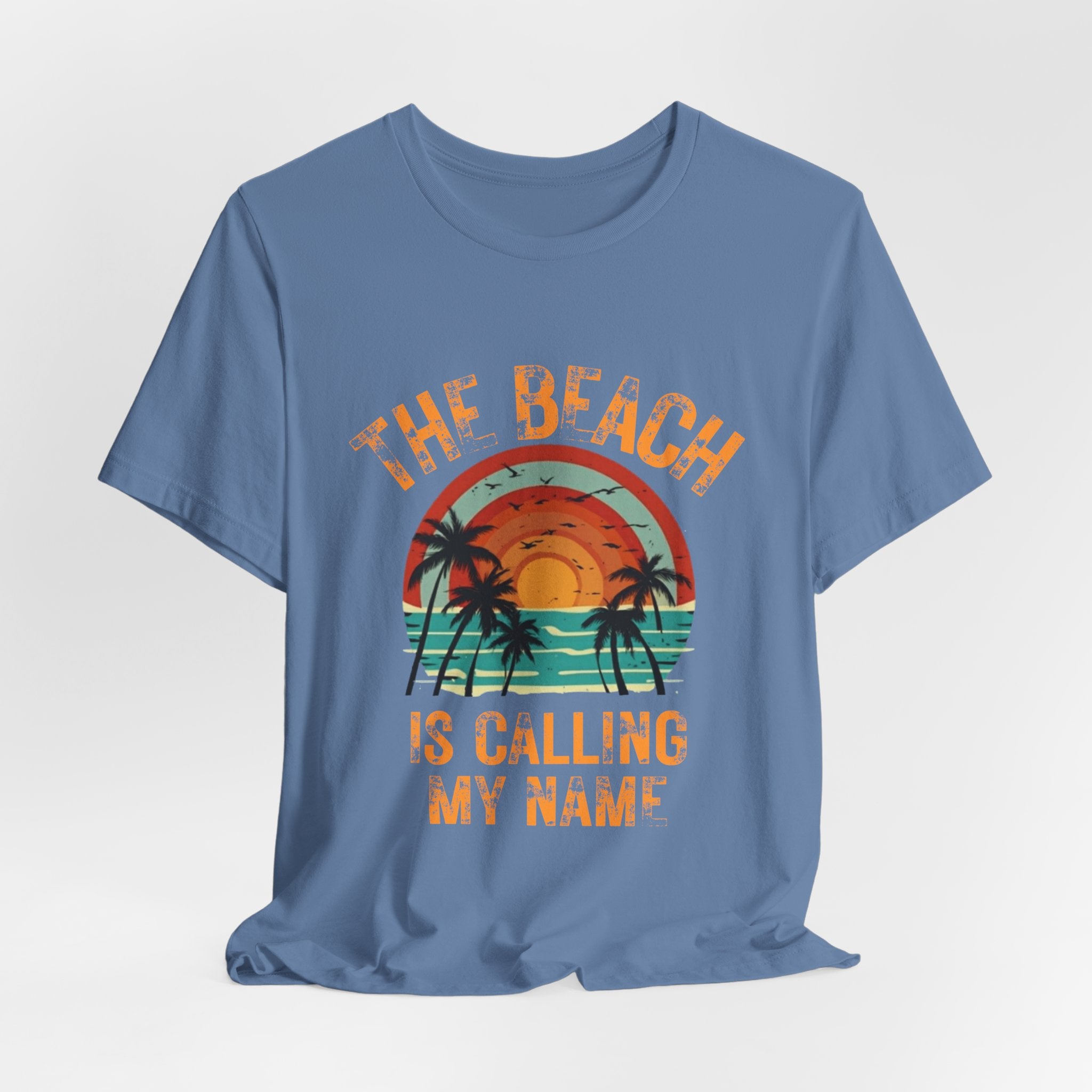 Beach Is Calling My Name T‑Shirt — Vintage Sunset Palm Tee
