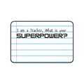 Teacher Superpower Desk Mat — Lined Notebook Design for Educators