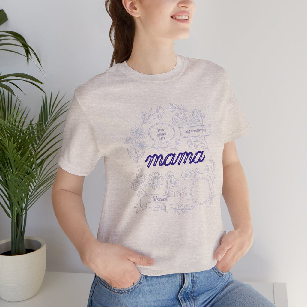 Mama Floral Script Tee — Mother's Day Casual T-Shirt