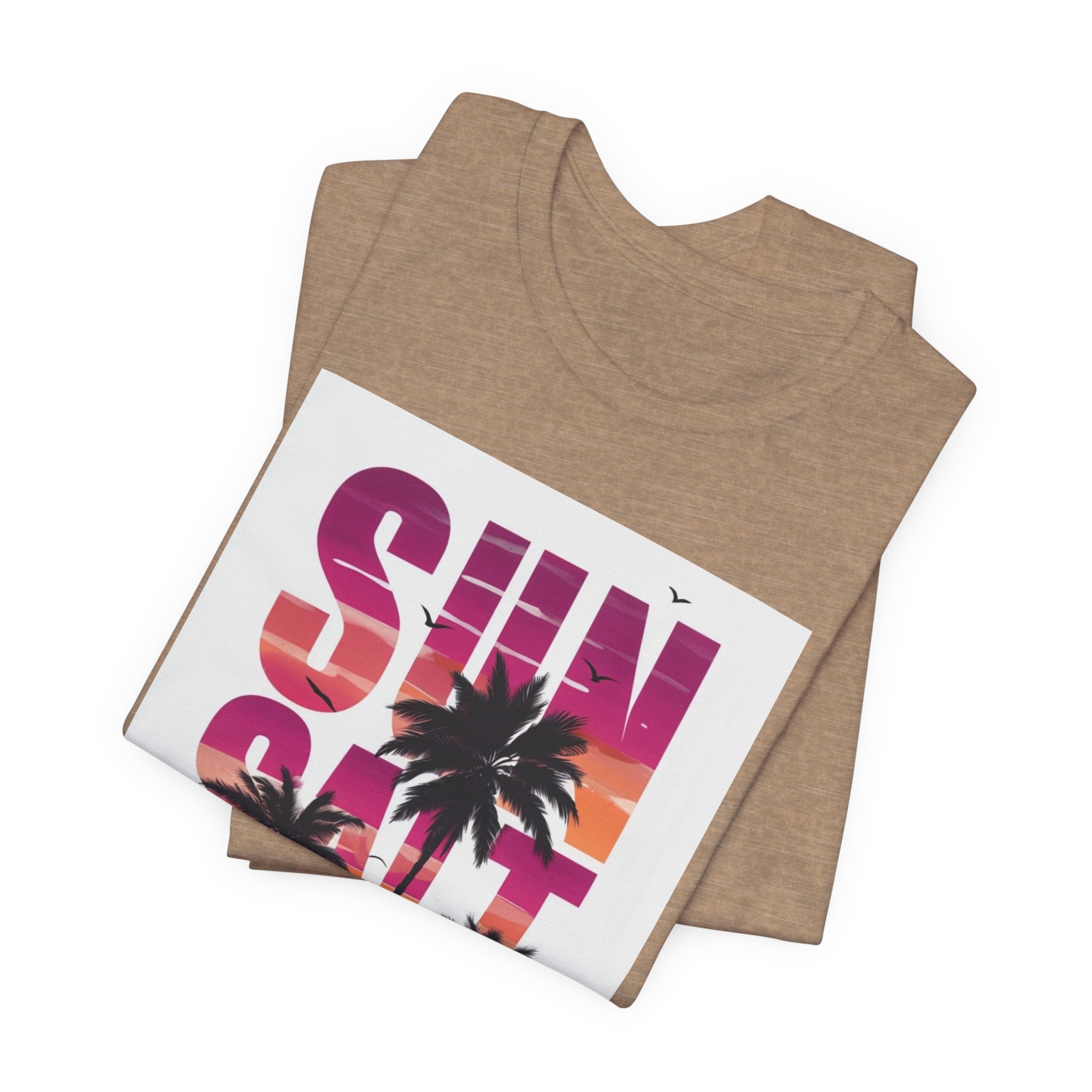 Sun, Salt & Sand T-Shirt — Tropical Palm Sunset Graphic Tee