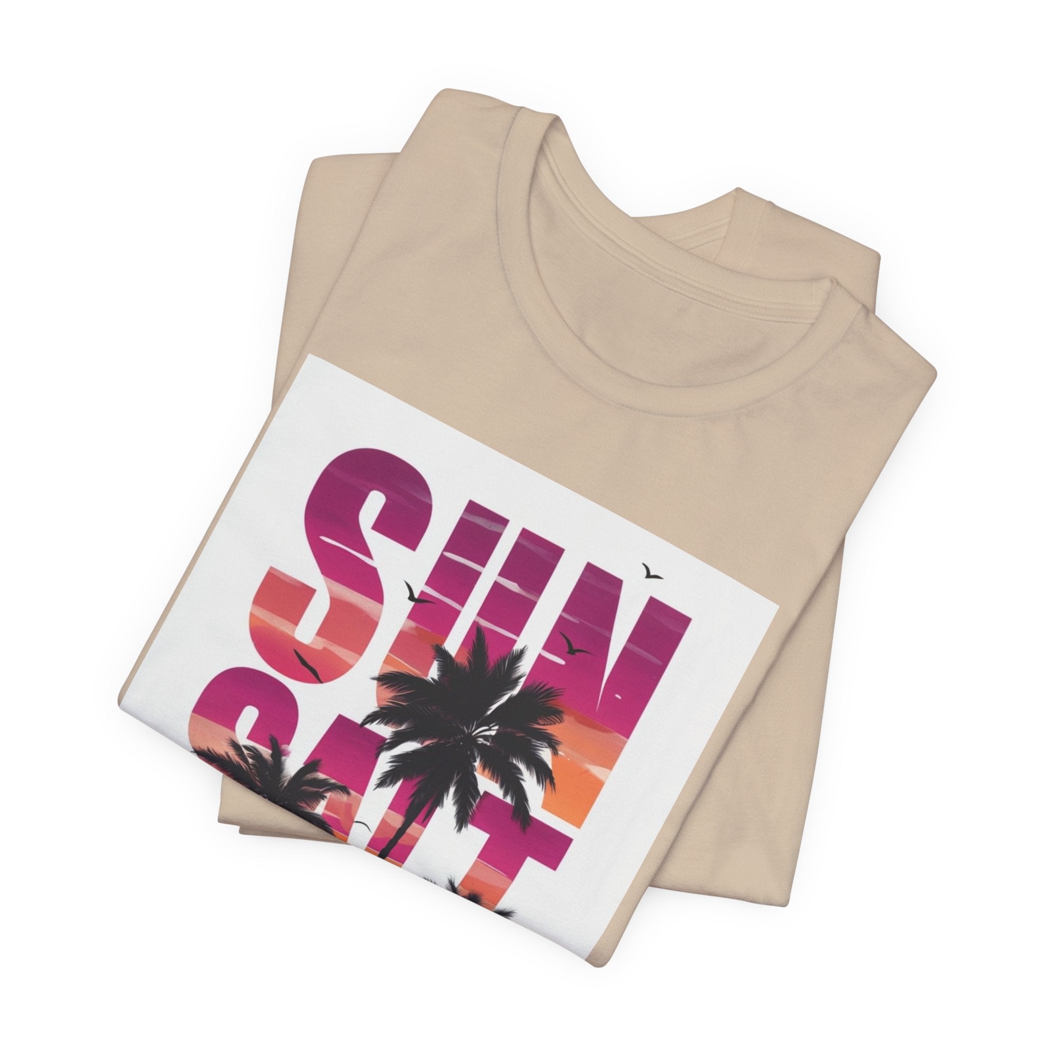 Sun, Salt & Sand T-Shirt — Tropical Palm Sunset Graphic Tee