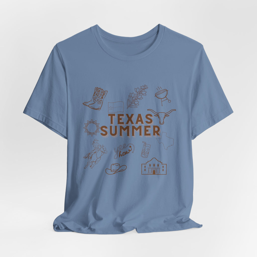 Texas Summer Tee — Retro Western Icons T‑Shirt