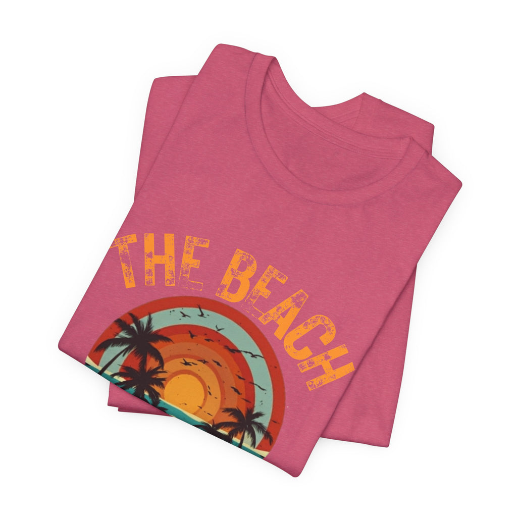 Beach Is Calling My Name T‑Shirt — Vintage Sunset Palm Tee