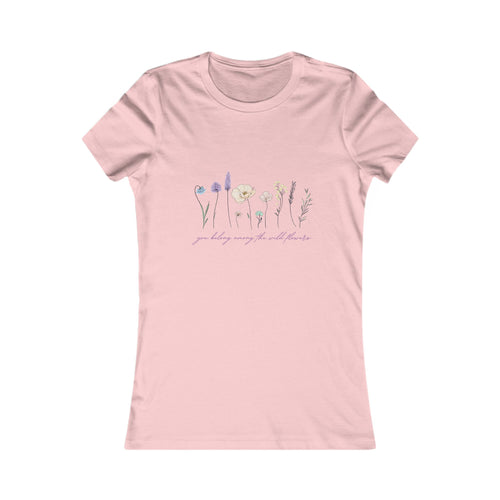 Floral Line Art Women's Tee — 'you belong among the wildflowers'