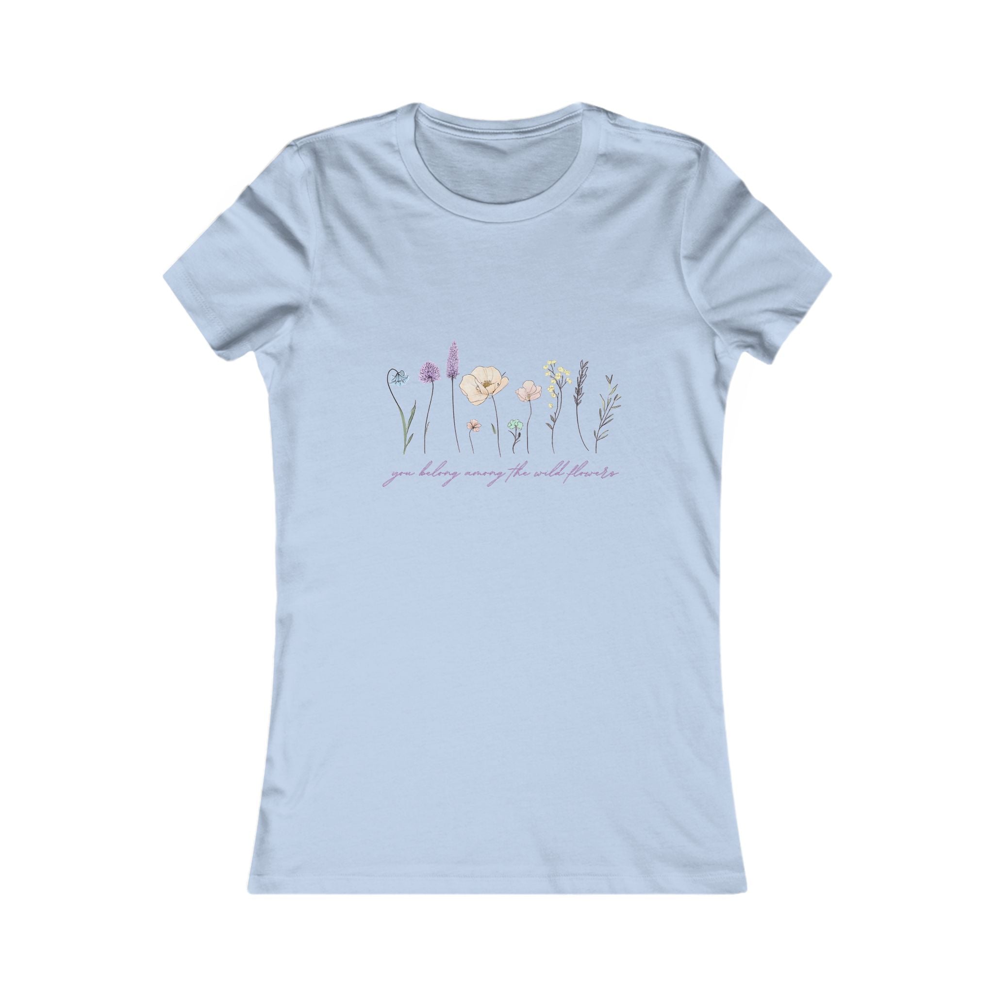 Floral Line Art Women's Tee — 'you belong among the wildflowers'