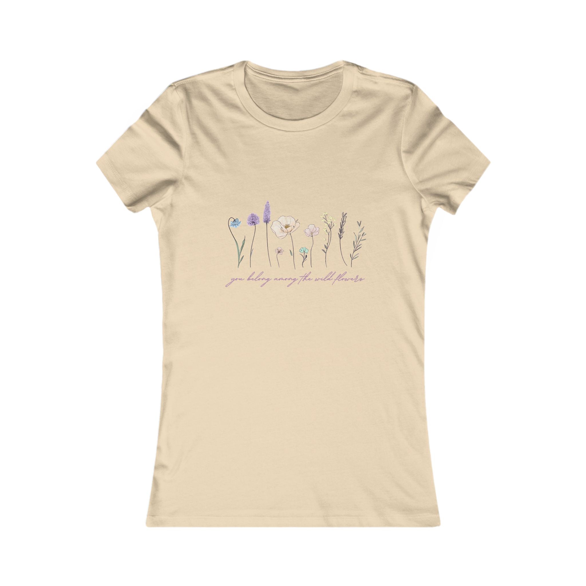 Floral Line Art Women's Tee — 'you belong among the wildflowers'