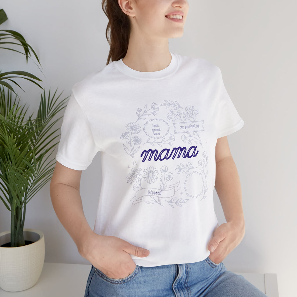 Mama Floral Script Tee — Mother's Day Casual T-Shirt