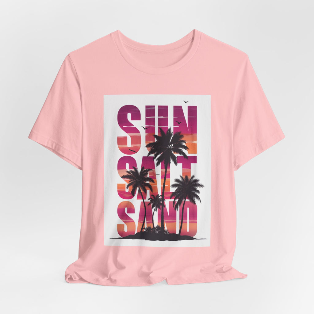 Sun, Salt & Sand T-Shirt — Tropical Palm Sunset Graphic Tee