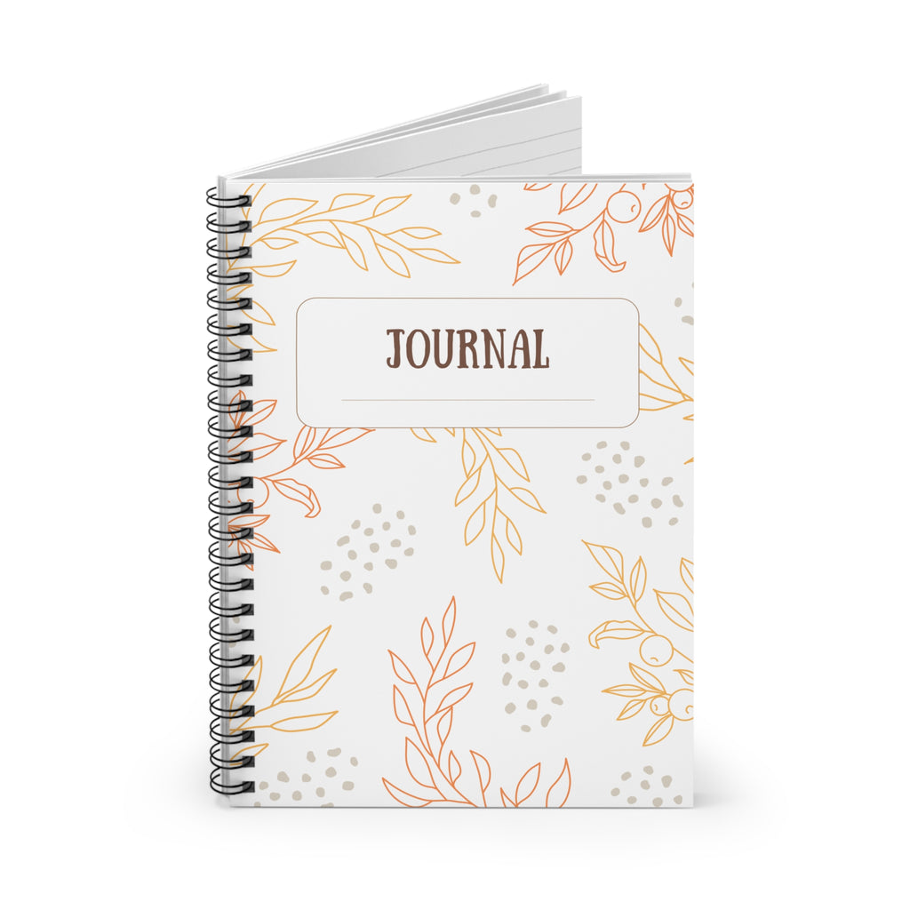 Floral Journal Spiral Notebook – Ruled Lined Notebook with Soft Botanical Cover