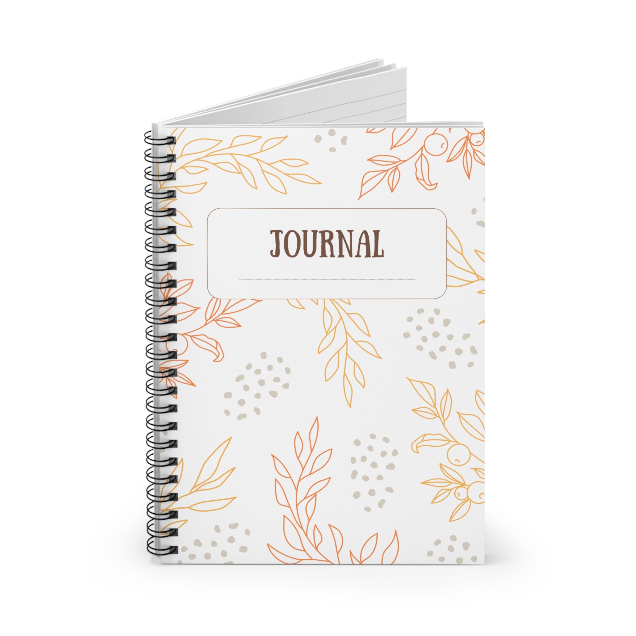 Floral Journal Spiral Notebook – Ruled Lined Notebook with Soft Botanical Cover