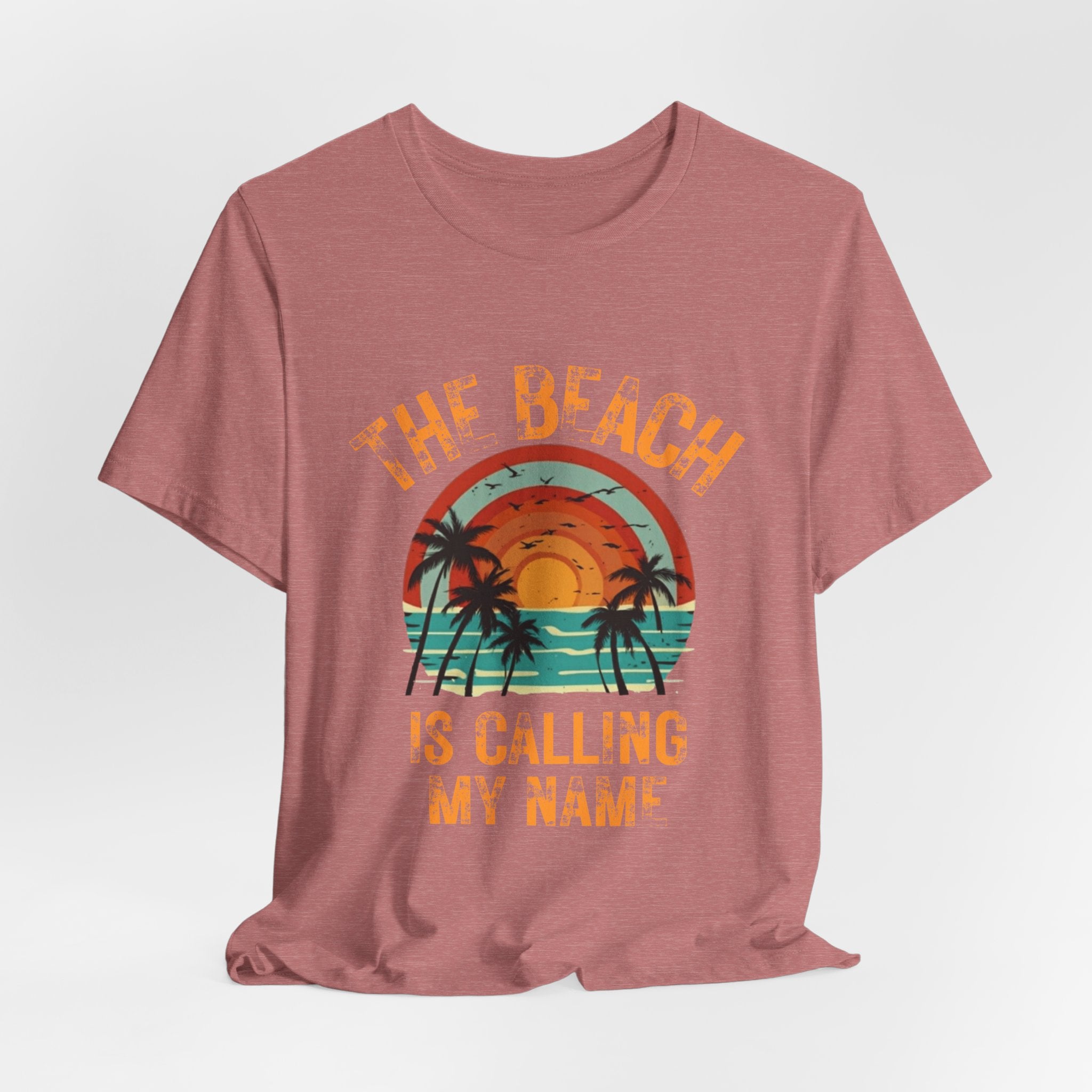 Beach Is Calling My Name T‑Shirt — Vintage Sunset Palm Tee