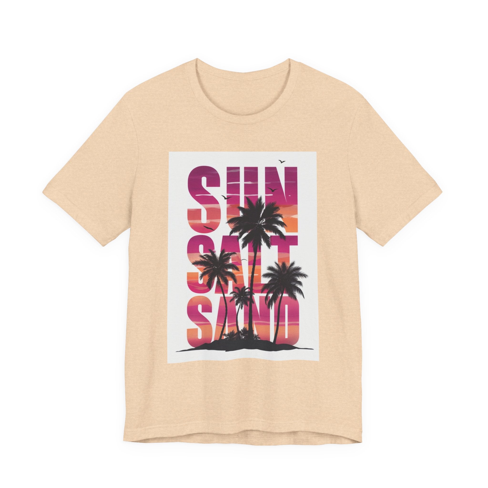 Sun, Salt & Sand T-Shirt — Tropical Palm Sunset Graphic Tee