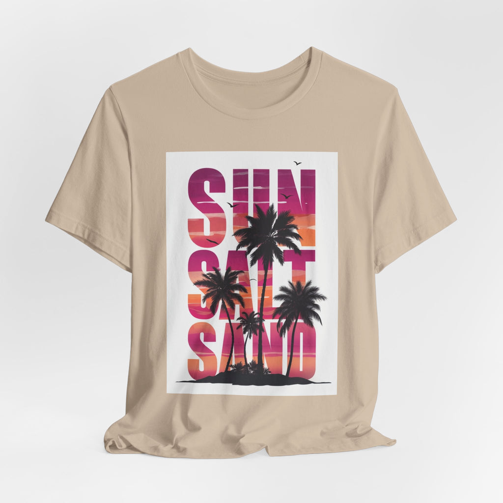 Sun, Salt & Sand T-Shirt — Tropical Palm Sunset Graphic Tee